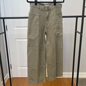 Everlane Women's Olive Wide Leg Cropped Jeans